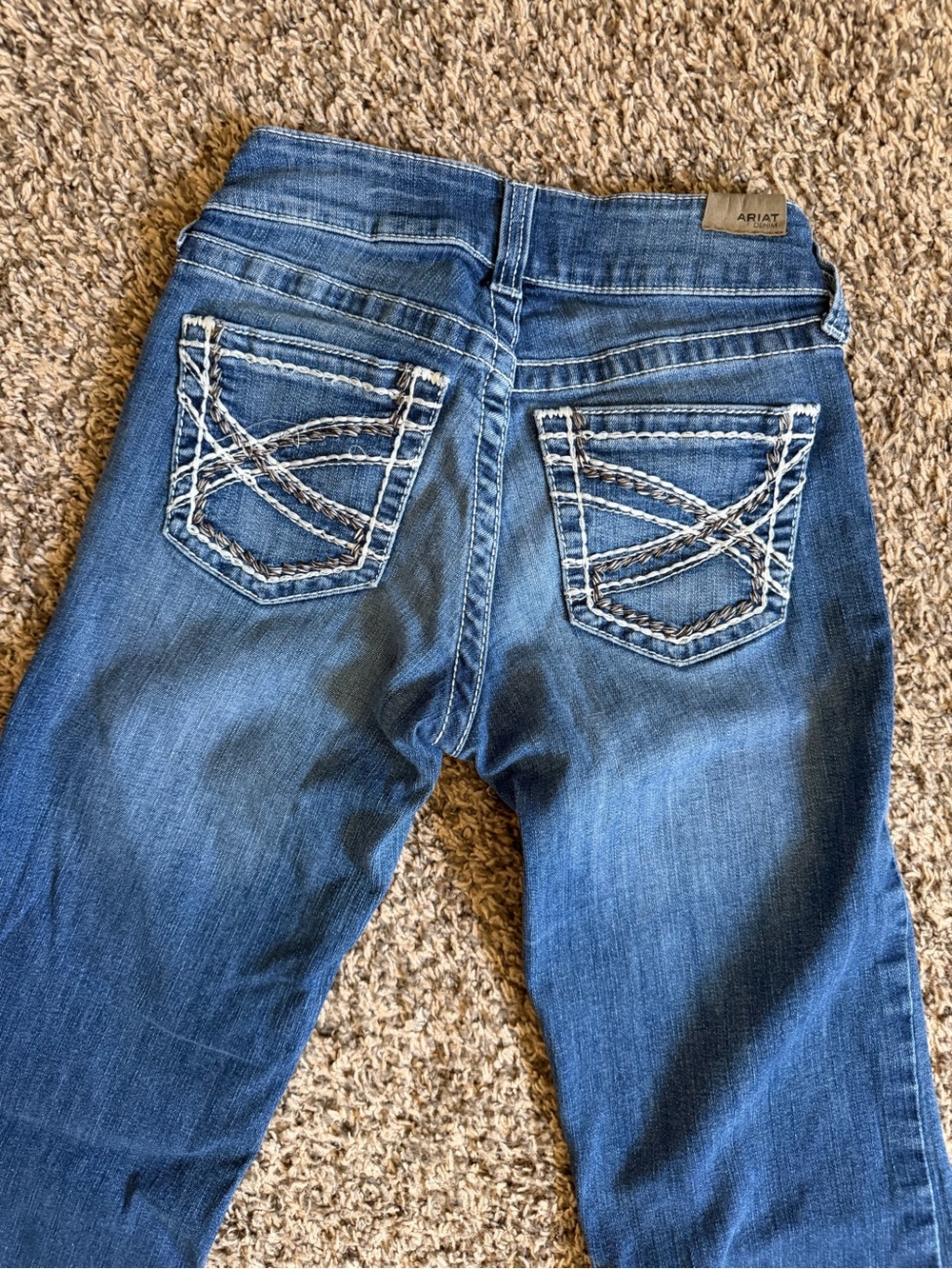 Ariat Women's Blue Embroidered Back Pocket Trouser Jeans